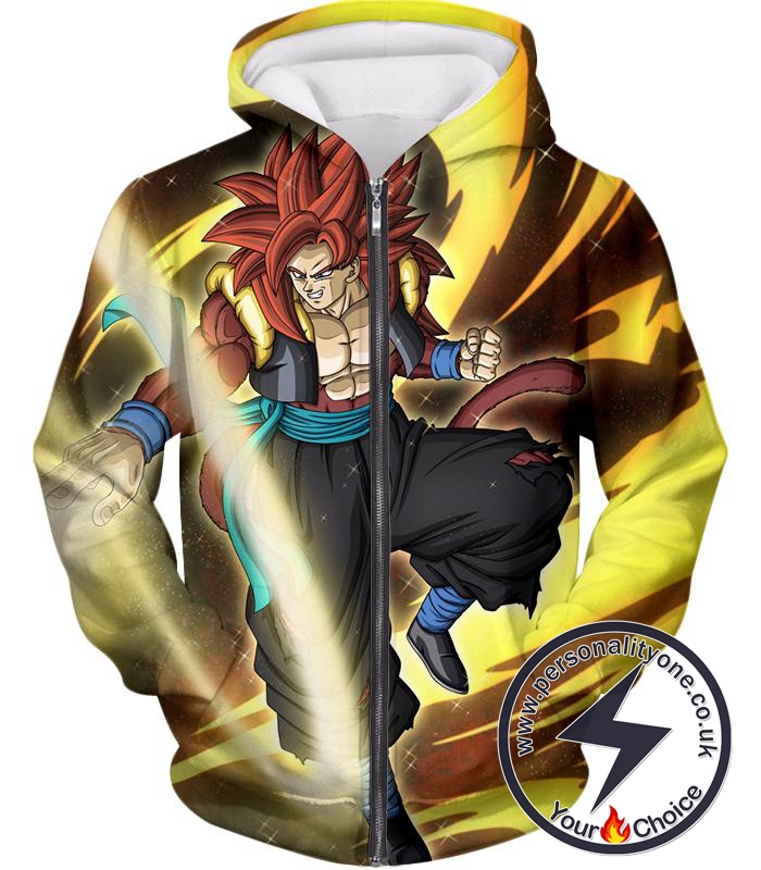 Dragon Ball Super Very Cool Gogeta Xeno Super Saiyan 4 Action Ultimate Anime Graphic Zip Up Hoodie